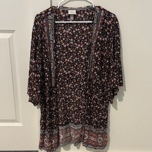 Knox Rose Multicolor Floral Kimono